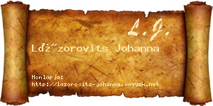 Lázorovits Johanna névjegykártya